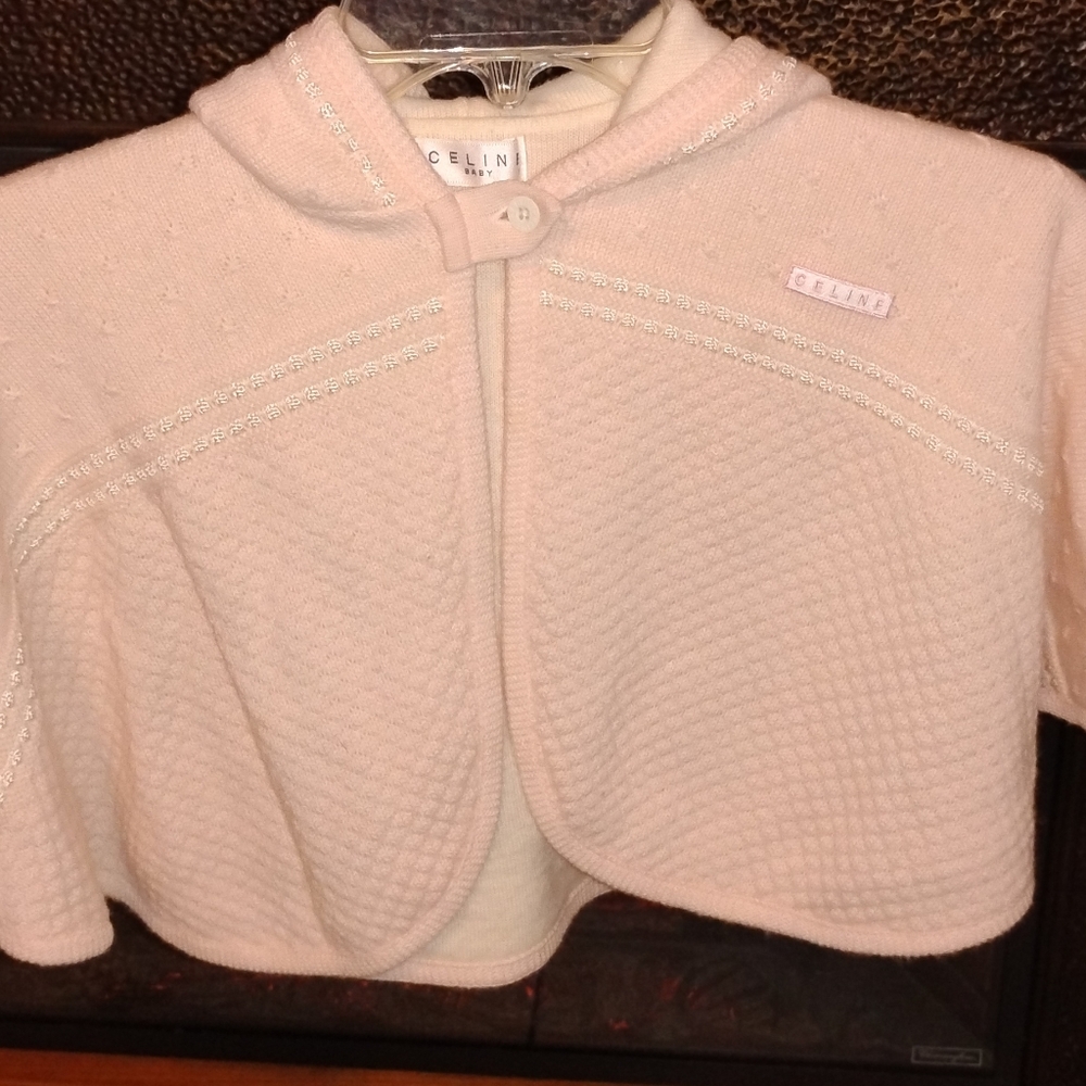 Celine Pale Pink/Cream Children's Poncho/Sweater COA INCLUDED!